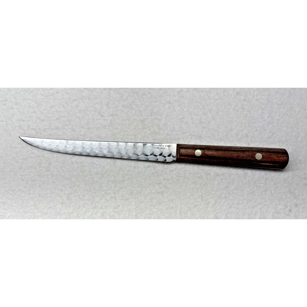 E Warther & Sons Vintage 6.5" Slicing Knife Wood Handle Dover Ohio USA Handmade
